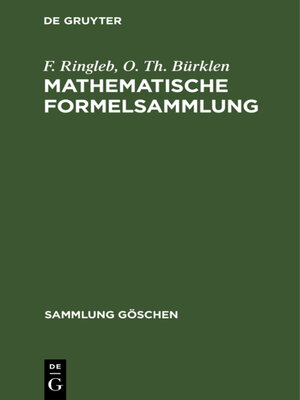 cover image of Mathematische Formelsammlung